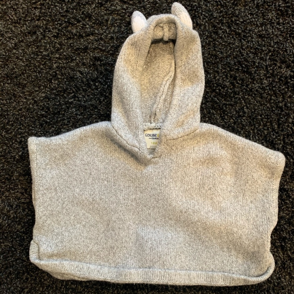 Infant grey poncho